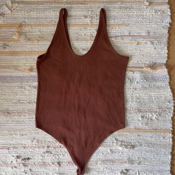 Abercrombie & Fitch Soft A&F Collection Brown Ribbed One Piece Bodysuit Size XXL - Picture 2 of 6